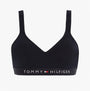 Tommy Hilfiger BRALETTE LIFT Womens Desert Sky front view, padded bralette in black with logo band.