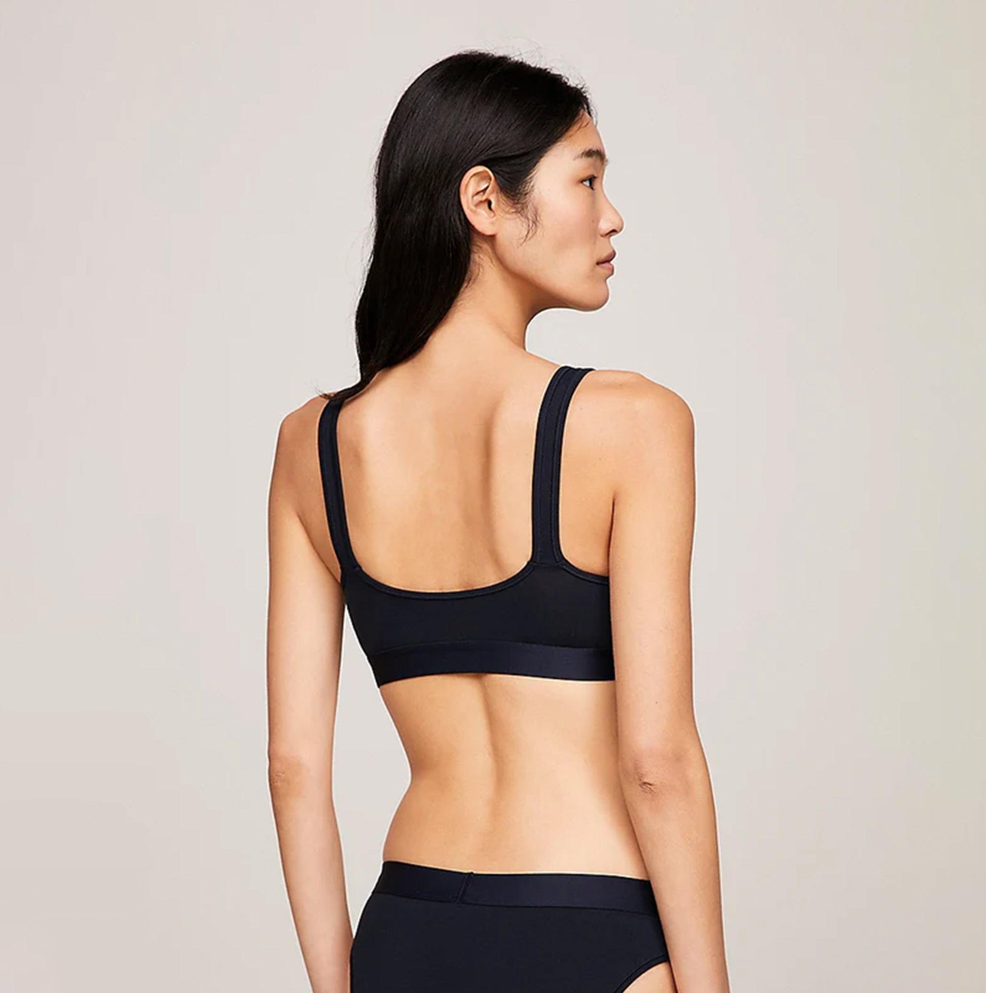 Tommy Hilfiger BRALETTE LIFT Womens Desert Sky back view showing padded, non-wired bra with a regular fit.