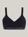 Tommy Hilfiger BRALETTE LIFT Womens Desert Sky front view showing padded, moulded cups and logo band.