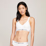 Tommy Hilfiger BRALETTE LIFT Womens White front view showing bralette with logo detailing.