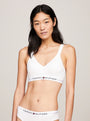 Tommy Hilfiger BRALETTE LIFT Womens White front view on model showcasing the comfortable non-wired design.