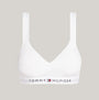 Tommy Hilfiger BRALETTE LIFT Womens White front view showing padded, non-wired bralette with logo band.