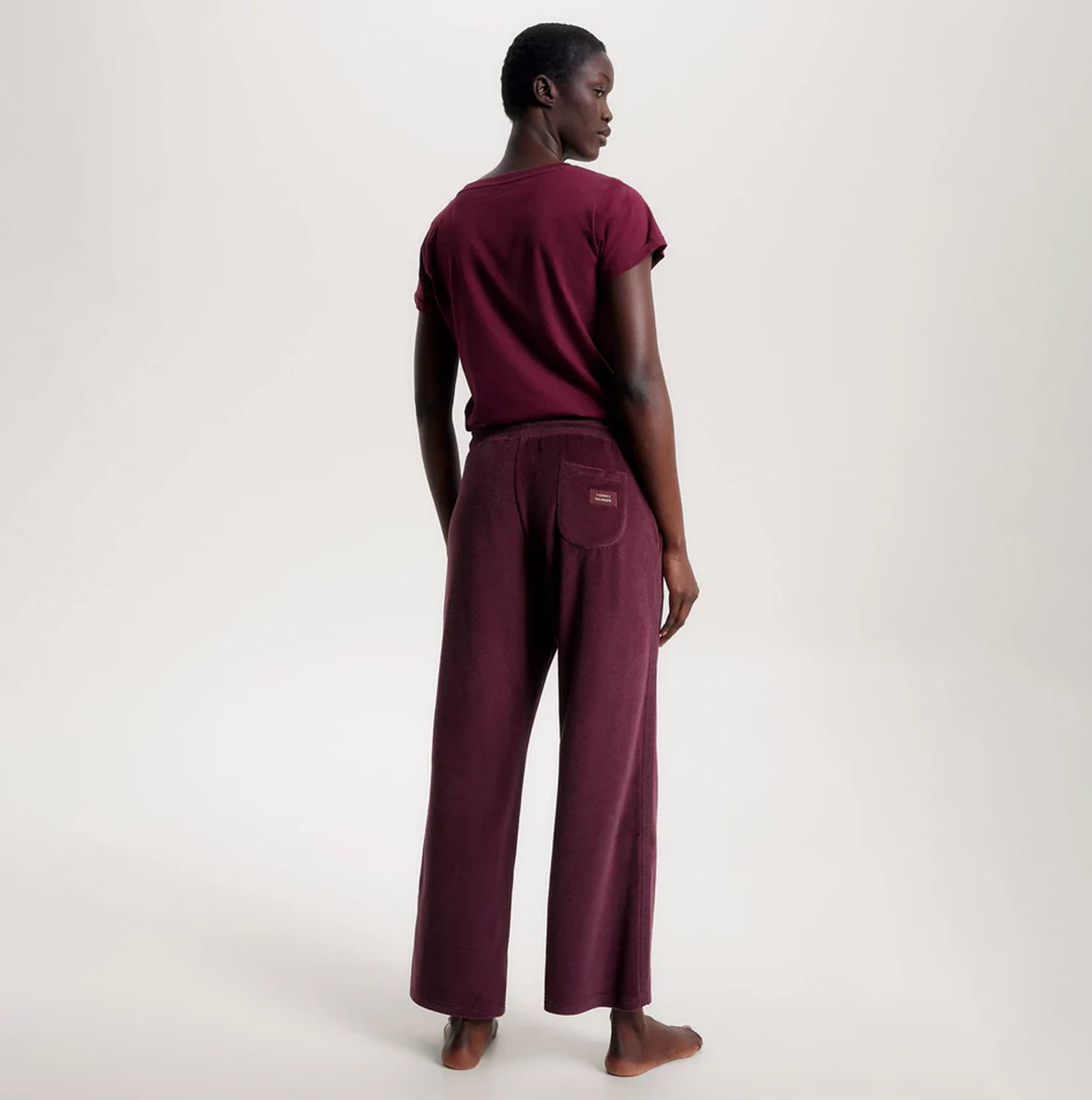 Tommy Hilfiger PANTS VELOUR Womens Pants Deep Burgundy