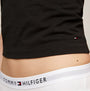 Tommy Hilfiger CAMI 2 Pack Womens Vest Black/Misty Blush detail view showing logo and fabric texture.