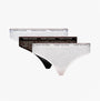 Tommy Hilfiger BIKINI LACE 3 Pack Womens Briefs Black/White/Light Pink, front view showcasing floral lace and elastic waistband.