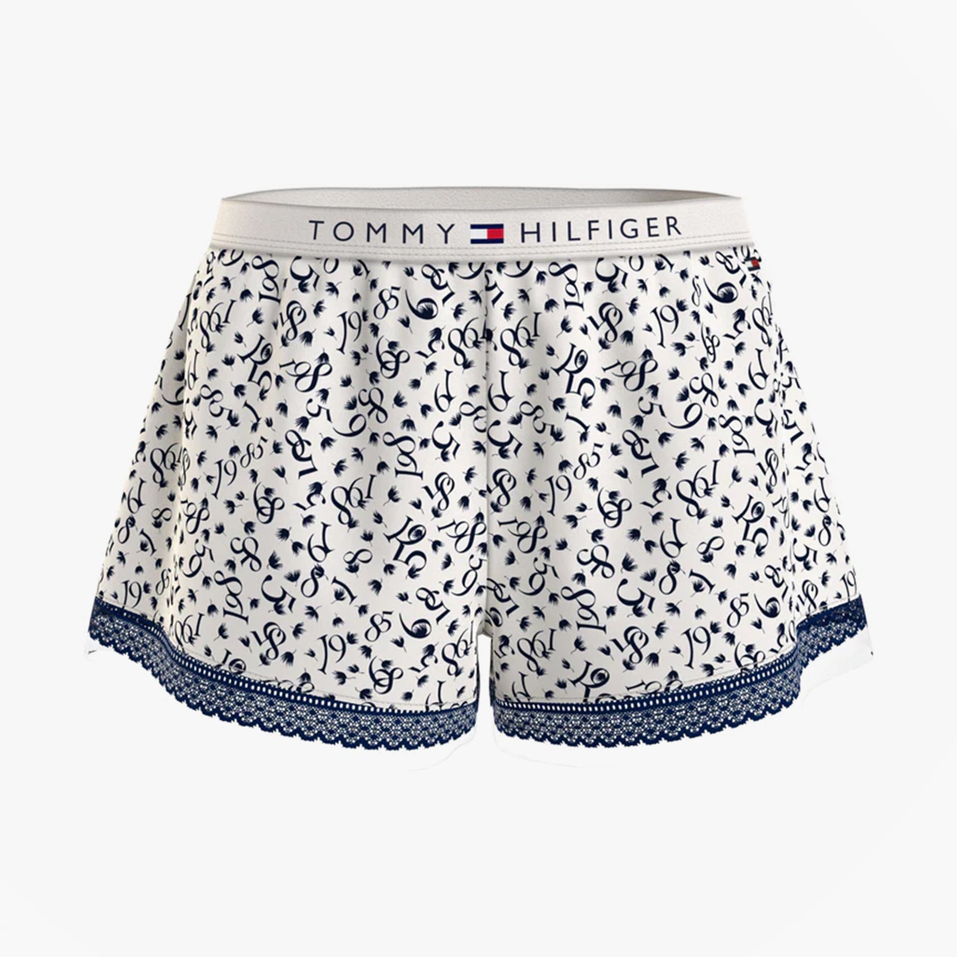 Tommy Hilfiger WOVEN SHORT PRINT Womens Shorts Feather Print Ecru