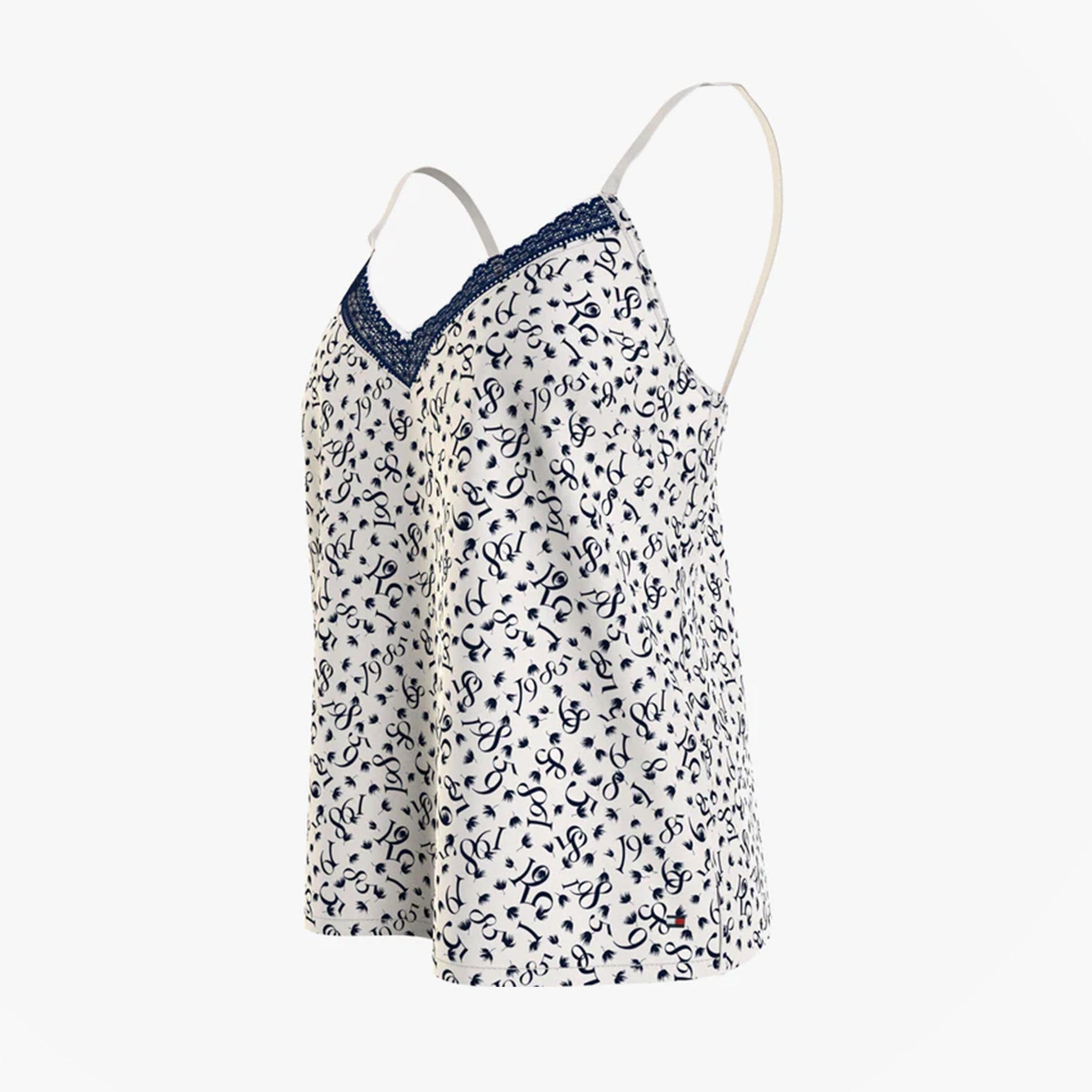 Tommy Hilfiger WOVEN CAMI PRINT Womens Top Feather Print Ecru