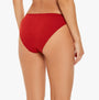 Tommy Hilfiger ESTABLISHED Womens 3 Pack Ribbed Bikinis Multicoloured rear view of red bikini