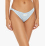 Tommy Hilfiger ESTABLISHED Womens 3 Pack Ribbed Bikinis Multicoloured, side view of light blue bikini, comfortable fit.