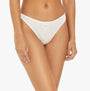 Tommy Hilfiger ESTABLISHED Womens 3 Pack Ribbed Thongs Multicoloured front view of white thong underwear.