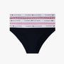 Tommy Hilfiger 3 Pack Womens BIKINI Multi, front view of black bikini featuring signature branding on the waistband.