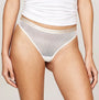 Tommy Hilfiger GIFT UNDERWEAR Womens 3 Pack Thongs Multicoloured front view of white thong with polka dots.