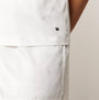 Tommy Hilfiger SATIN Pyjamas & Eye Mask Gift Set Womens Ivory detail view of pocket with TH flag embroidery