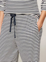 Tommy Hilfiger MONOTYPE Womens Pyjama Set Mini Bretton Stripe Desert Sky detail view of striped pants with pockets