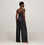 Tommy Hilfiger ESS HOLIDAY Womens Cami & Long Pants Black back view, showing spaghetti strap cami and wide leg pants.