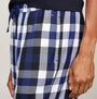 Tommy Hilfiger ORIGINAL Womens Flannel Pants Heritage Check Midi Blue Ink side view showing the check pattern and waistband.