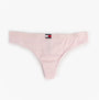 Tommy Hilfiger FLAG LOGO 3 Pack Womens Thongs Primary Red/Light Pink Rib/Navy front view of light pink thong.