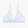 Tommy Hilfiger FLORAL LACE Womens Triangle Bra Sweet Blue front view with delicate lace detailing and adjustable straps.