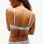 Tommy Hilfiger FLORAL LACE Womens Triangle Bra Sweet Blue, back view showcasing adjustable straps and elegant lace details.