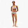Tommy Hilfiger FLORAL LACE Womens Triangle Bra Sweet Blue front view on model with matching lace panties.