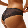 Tommy Hilfiger FLORAL LACE Womens Brazilian Briefs Black, back view showcasing the delicate lace design and fit.