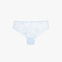 Tommy Hilfiger FLORAL LACE Womens Brazilian Briefs Sweet Blue front view showcasing delicate floral lace design.