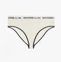 Tommy Hilfiger RIBBED Womens High Rise Briefs Ivory front view showcasing ribbed texture and logo waistband.