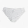 Tommy Hilfiger DIPPED BIKINI Womens White front view featuring lace trim and ribbed texture.