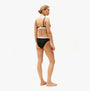 Tommy Hilfiger HERITAGE WAISTBAND Womens Logo Brief Black rear view showcasing logo waistband and bikini fit.