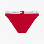 Tommy Hilfiger HERITAGE Womens Briefs Primary Red front view with Tommy Hilfiger logo elasticated waistband.