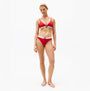 Tommy Hilfiger HERITAGE Womens Briefs Primary Red front view on model, featuring logo elasticated waistband.