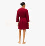 Tommy Hilfiger LACE KIMONO Womens Rouge back view showcasing relaxed fit and lace details in vibrant red color.