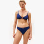 Tommy Hilfiger 3 Pack Womens TRIANGLE BRA Multicoloured Front view of a woman wearing a navy triangle bra with matching underwear.