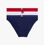 Tommy Hilfiger 3 PACK BIKINI (EXT.S Womens Bikini Multicoloured, front view showing red, white, and blue assorted bikinis.