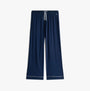 Tommy Hilfiger SHIRT PANTS SET Womens Set Dark Night Navy detail view of pants with drawstring in relaxed fit.