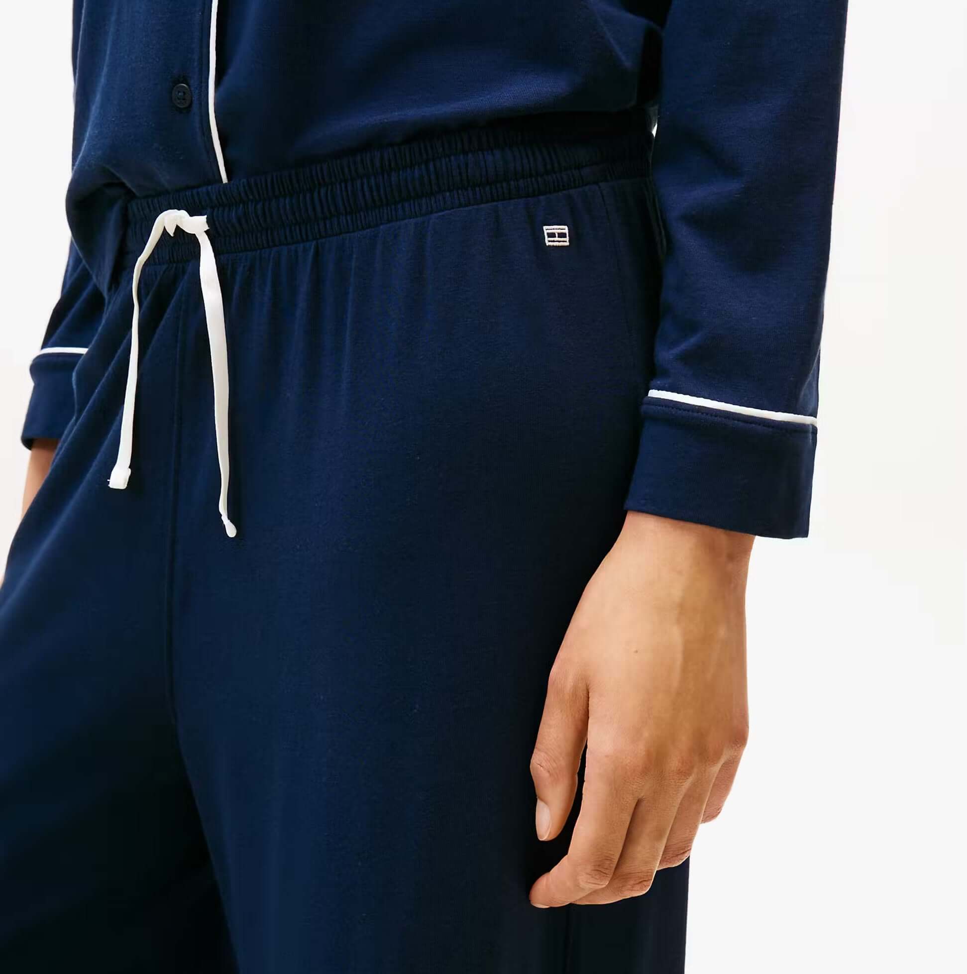 Tommy Hilfiger SHIRT PANTS SET Womens Set Dark Night Navy detail view of pants waistband and side