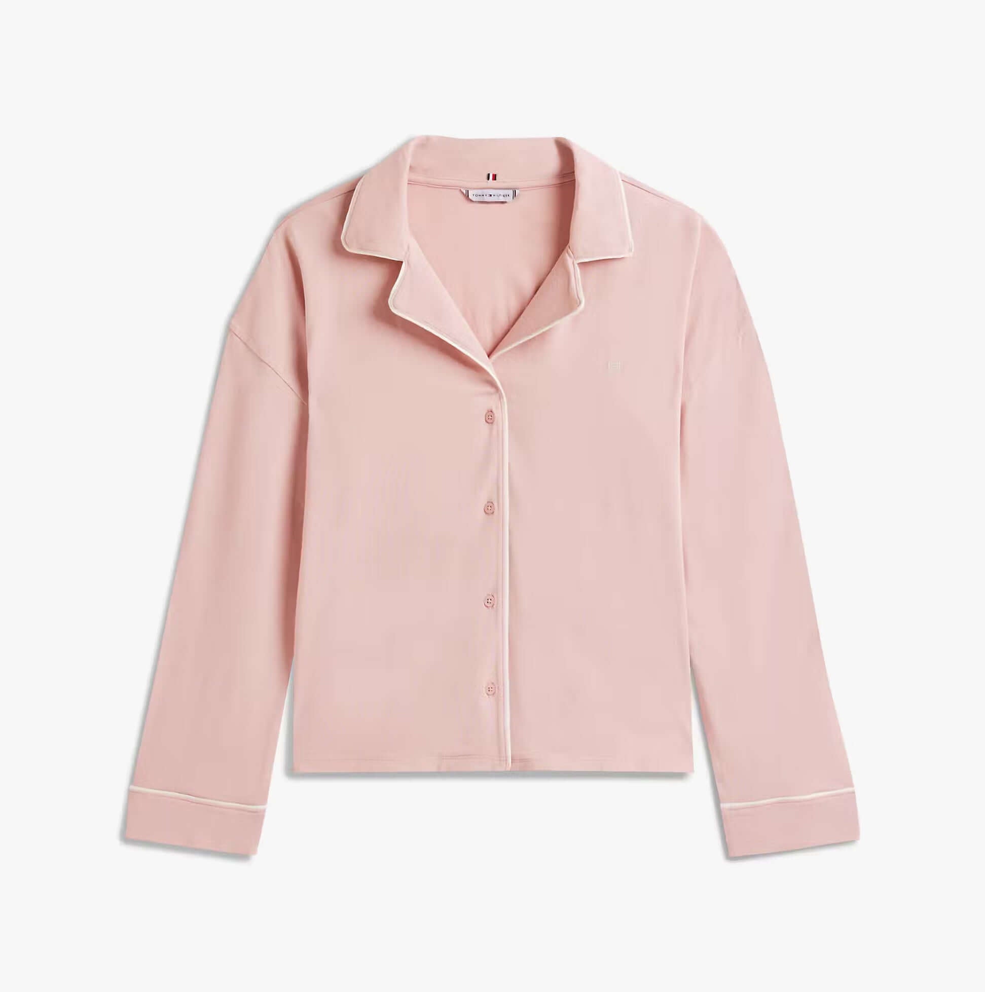 Tommy Hilfiger SHIRT PANTS SET Womens Set Foggy Pink front view, soft cotton blend, relaxed fit.