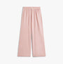 Tommy Hilfiger SHIRT PANTS SET Womens Set Foggy Pink front view of pants with elastic waistband and relaxed fit.