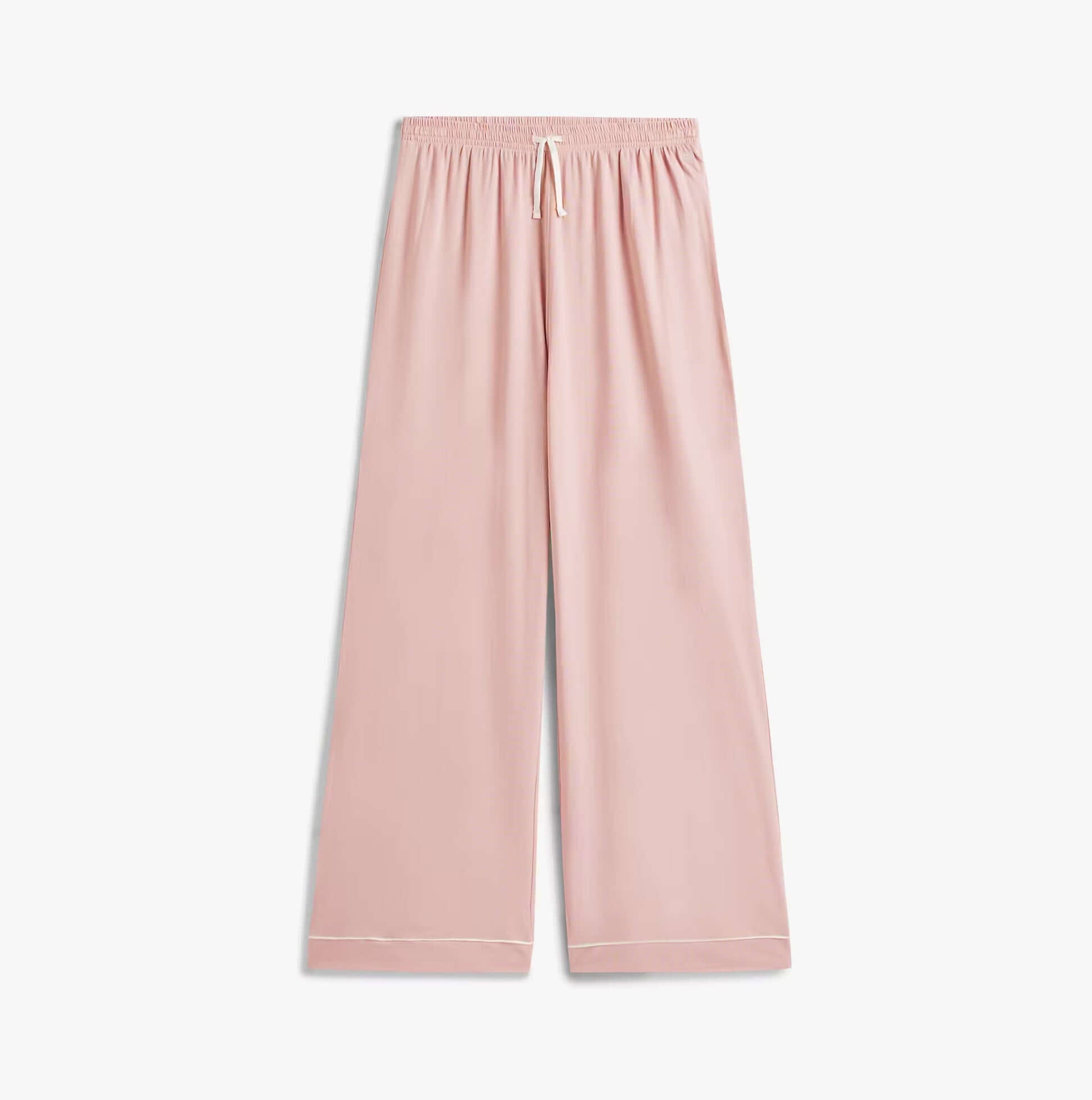 Tommy Hilfiger SHIRT PANTS SET Womens Set Foggy Pink front view of pants with elastic waistband and relaxed fit.