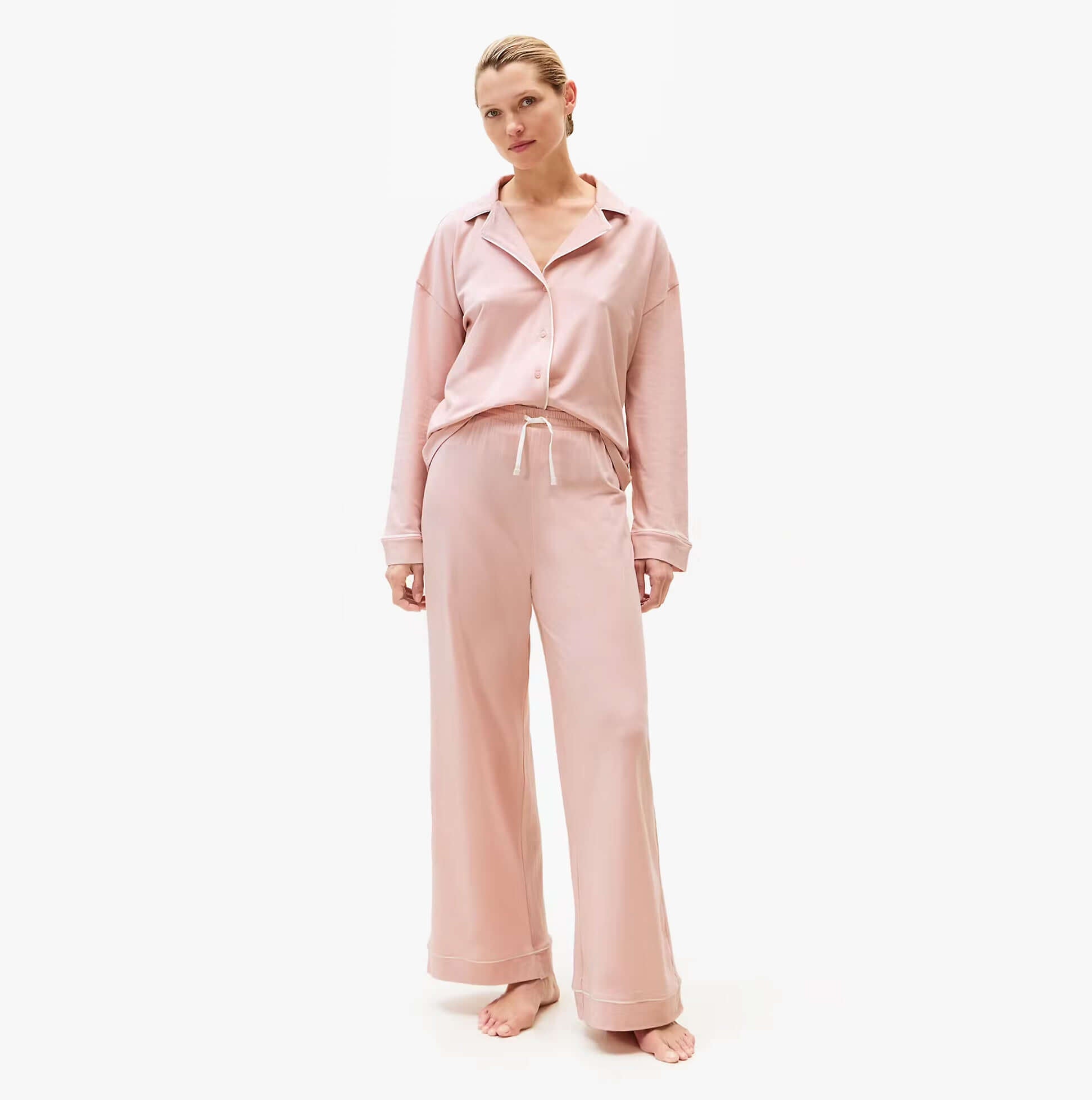 Tommy Hilfiger SHIRT PANTS SET Womens Set Foggy Pink front view model wearing set