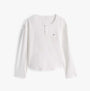 Tommy Hilfiger GIFT LS TEE FLNL SET Womens Pyjama Set Multicoloured front view of long sleeve white top