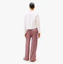 Tommy Hilfiger GIFT LS TEE FLNL SET Womens Pyjama Set Multicoloured back view showcasing the long sleeve top and striped pants.