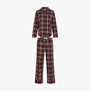 Tommy Hilfiger LS FLNL SHIRT PJ PAN Womens Set Tartan Reiker Burgundy front view, showcasing classic tartan pattern.