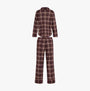Tommy Hilfiger LS FLNL SHIRT PJ PAN Womens Set Tartan Reiker Burgundy back view, showcasing plaid pattern and fit.