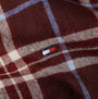 Detail view of Tommy Hilfiger LS FLNL SHIRT PJ PAN Womens Set Tartan Reiker Burgundy fabric with logo.