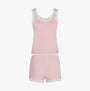 Tommy Hilfiger LACE CAMI & SHORT PJ Womens Set Foggy Pink front view featuring lace trim details.