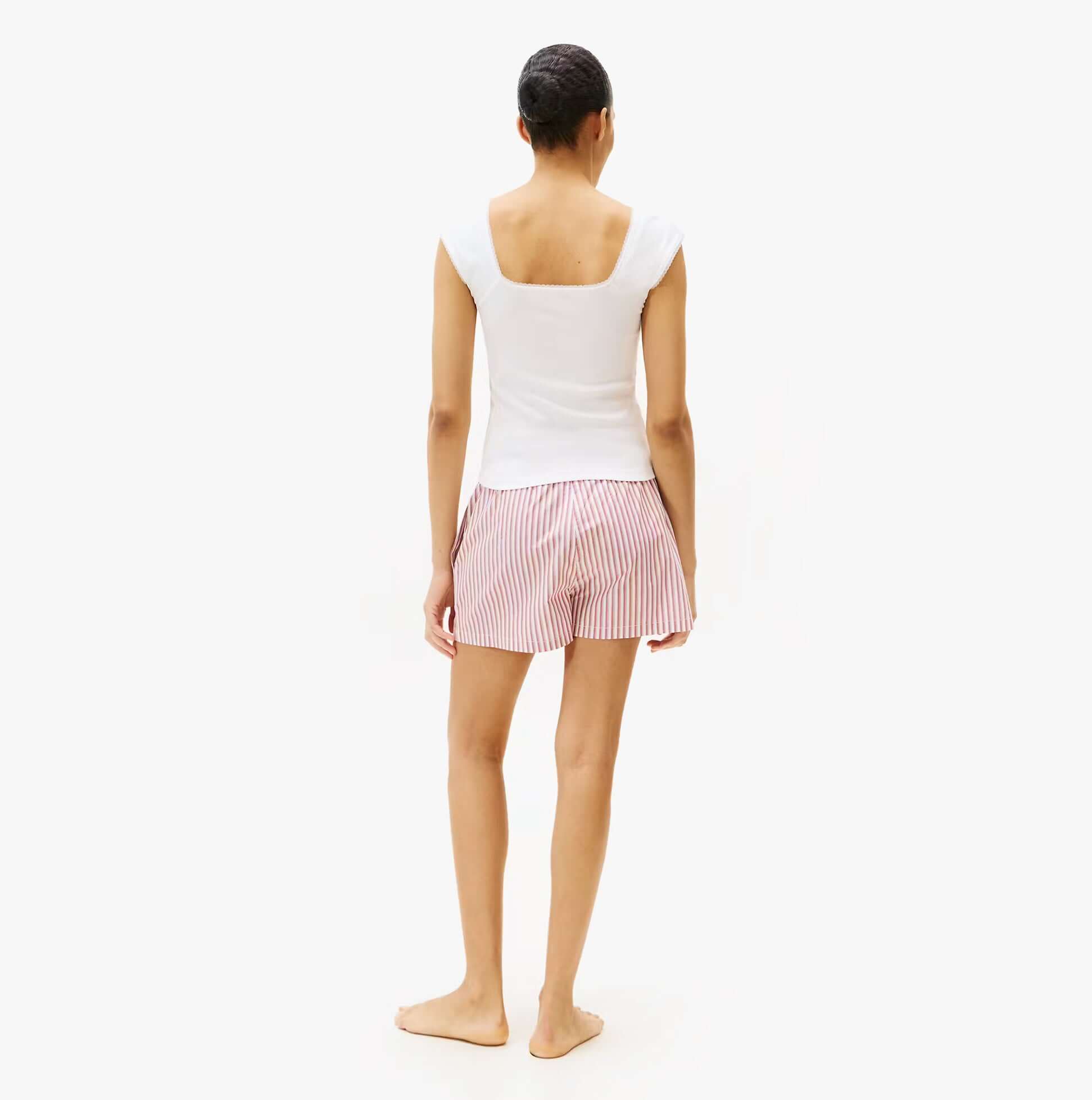 Tommy Hilfiger GIFT PNTLLE POPLIN S Womens Shorts Multicoloured back view on model wearing a white top