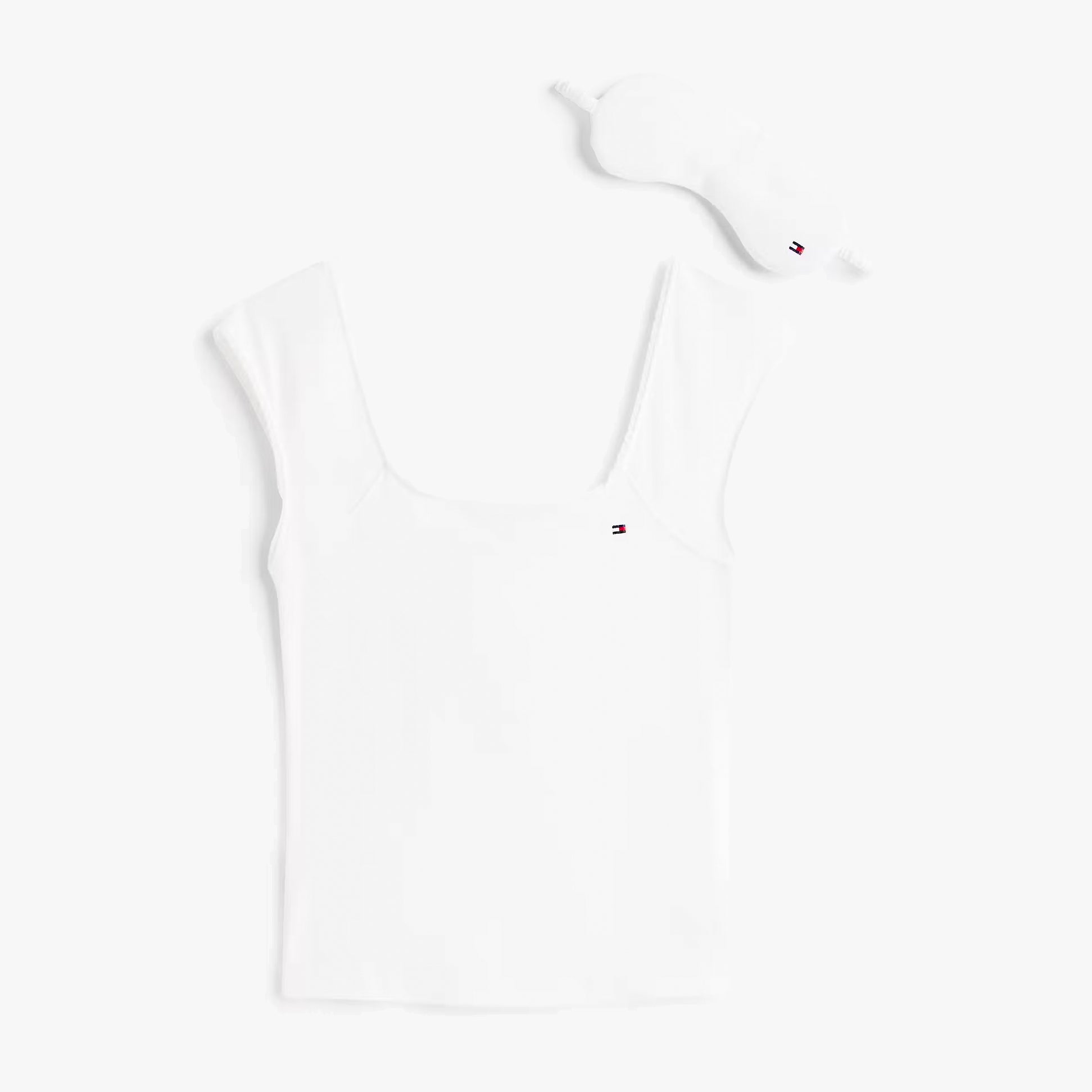 Tommy Hilfiger GIFT PNTLLE POPLIN S Womens Shorts Multicoloured front view with matching sleep mask.