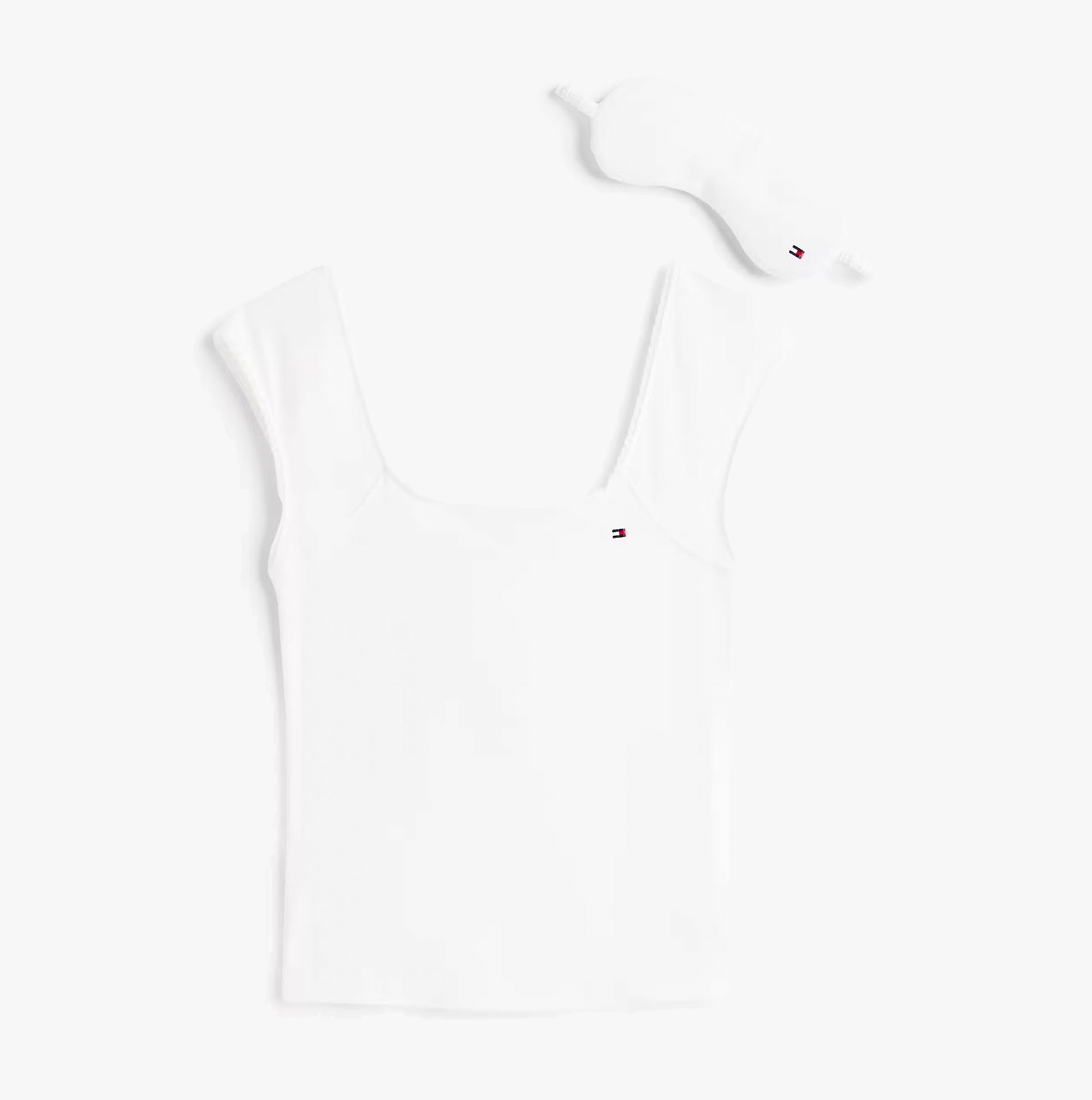 Tommy Hilfiger GIFT PNTLLE POPLIN S Womens Shorts Multicoloured front view with matching sleep mask.