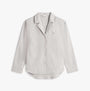 Tommy Hilfiger STRIPE FLANNEL SHIRT Womens Set Thin Stripe Light Grey front view showcasing relaxed fit and long sleeves.